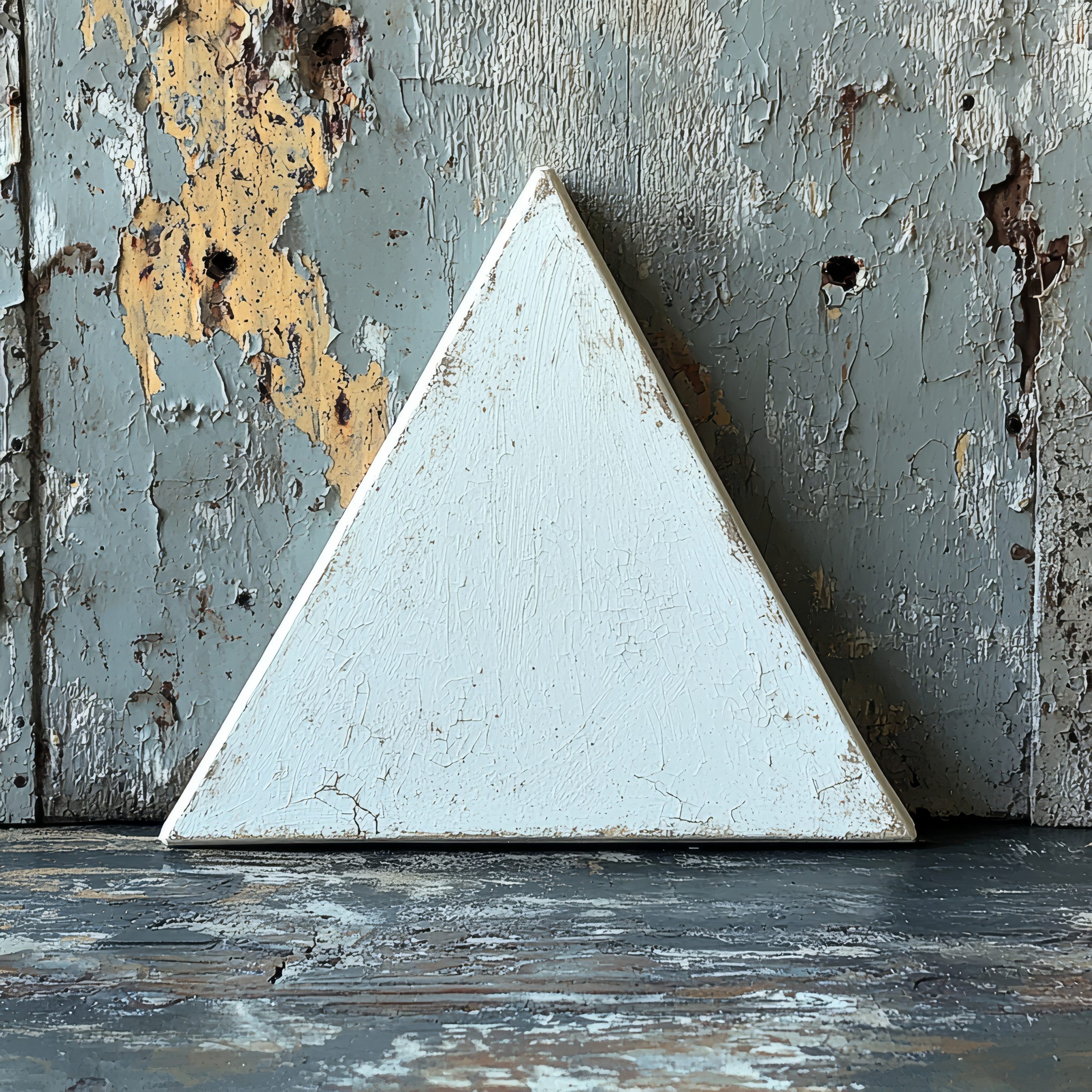 old-white-triangle-grunge-wall-space-your-text